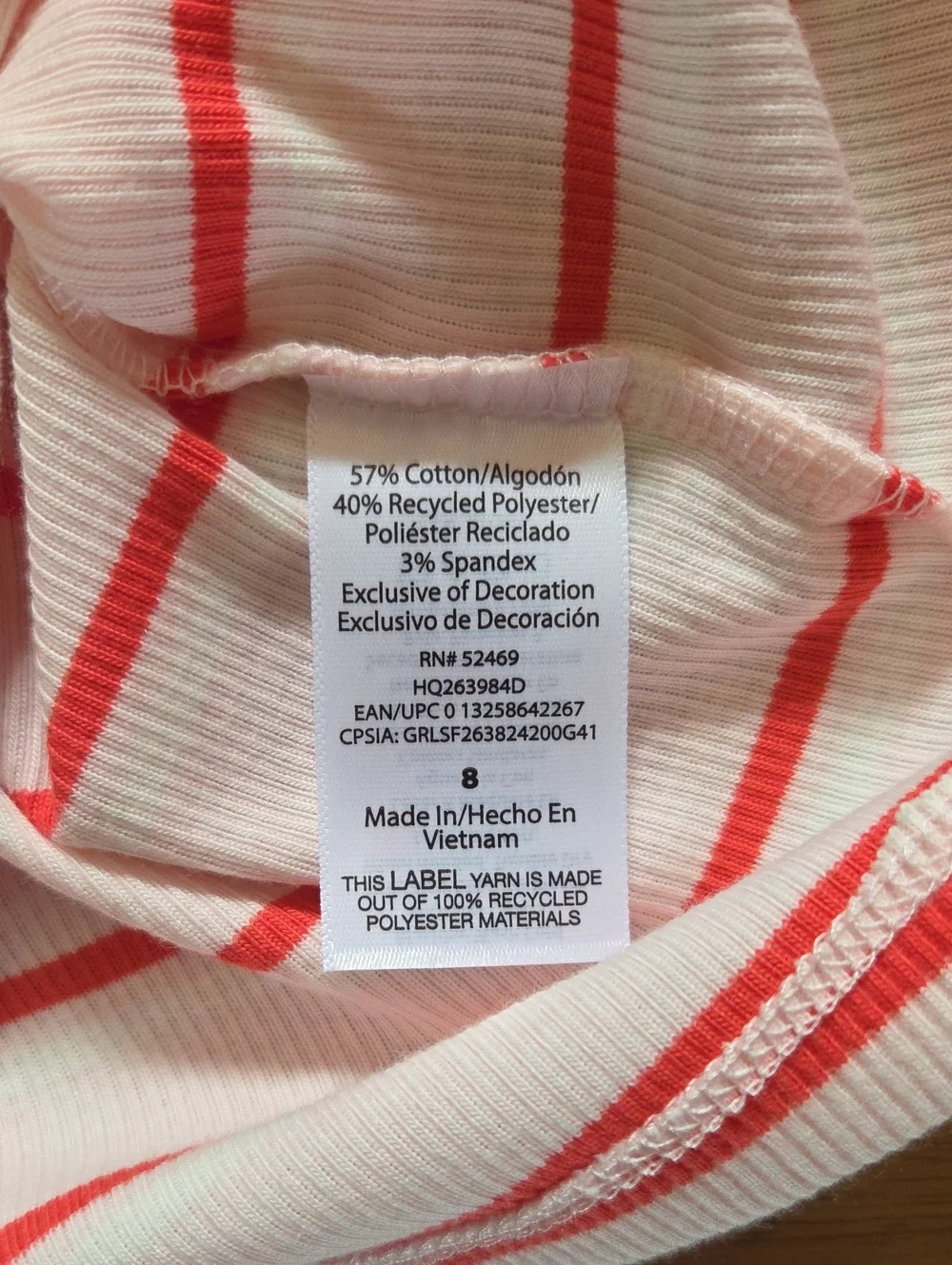 NWOT, Girls White & Red Striped Top with Blue Apple Print Skirt Set